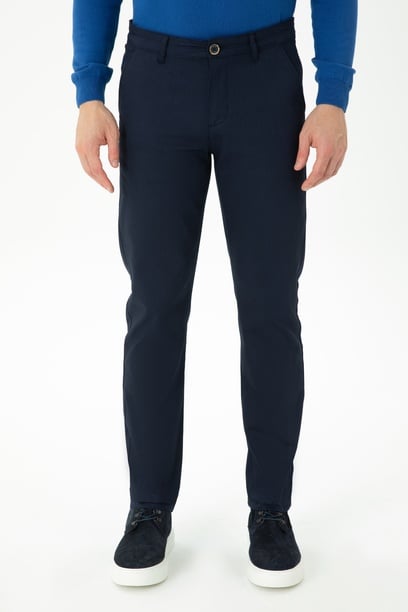 Erkek Slim Fit Lacivert Kanvas / Chino Pantolon