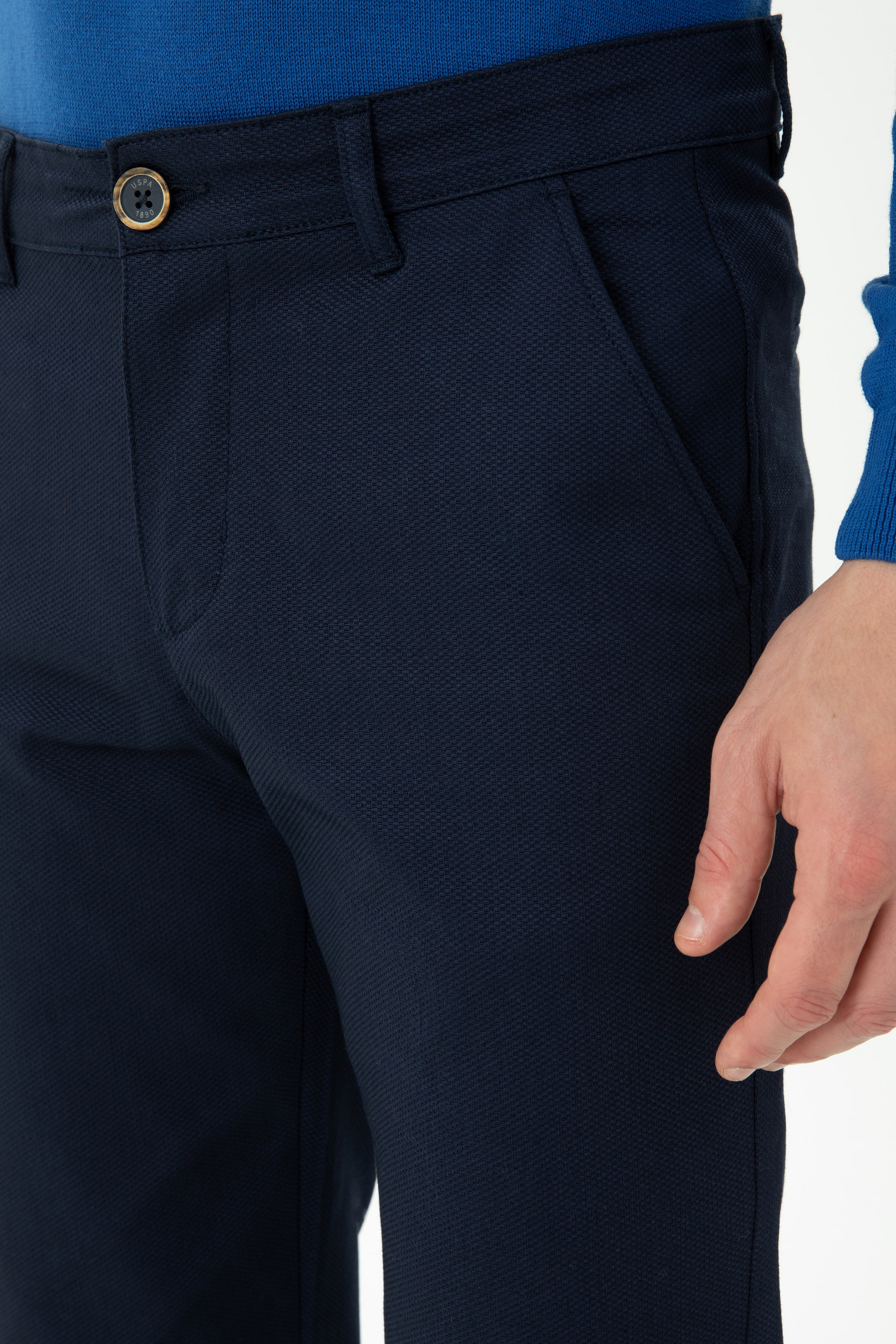Erkek Slim Fit Lacivert Kanvas / Chino Pantolon - Image 6