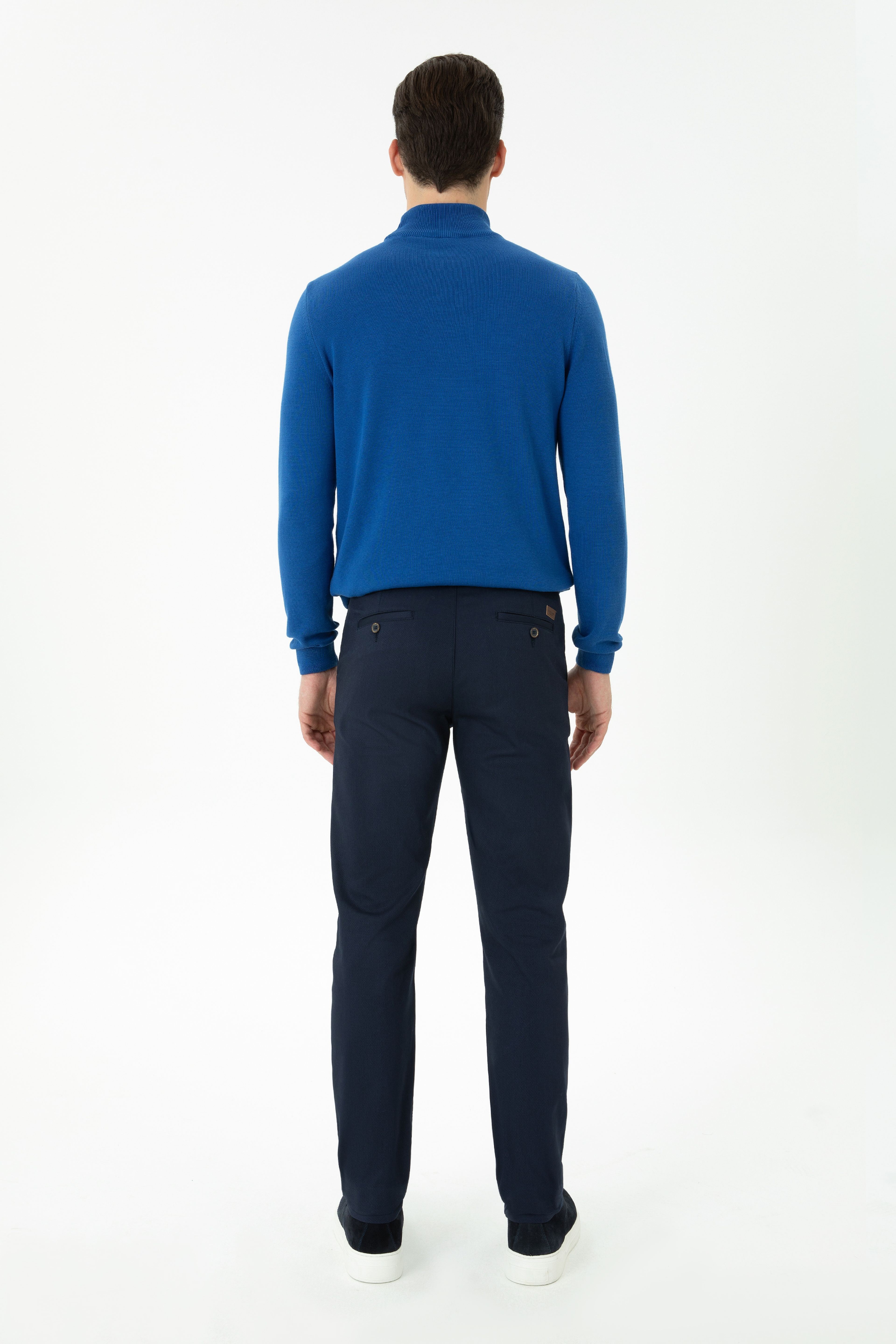Erkek Slim Fit Lacivert Kanvas / Chino Pantolon - Image 4