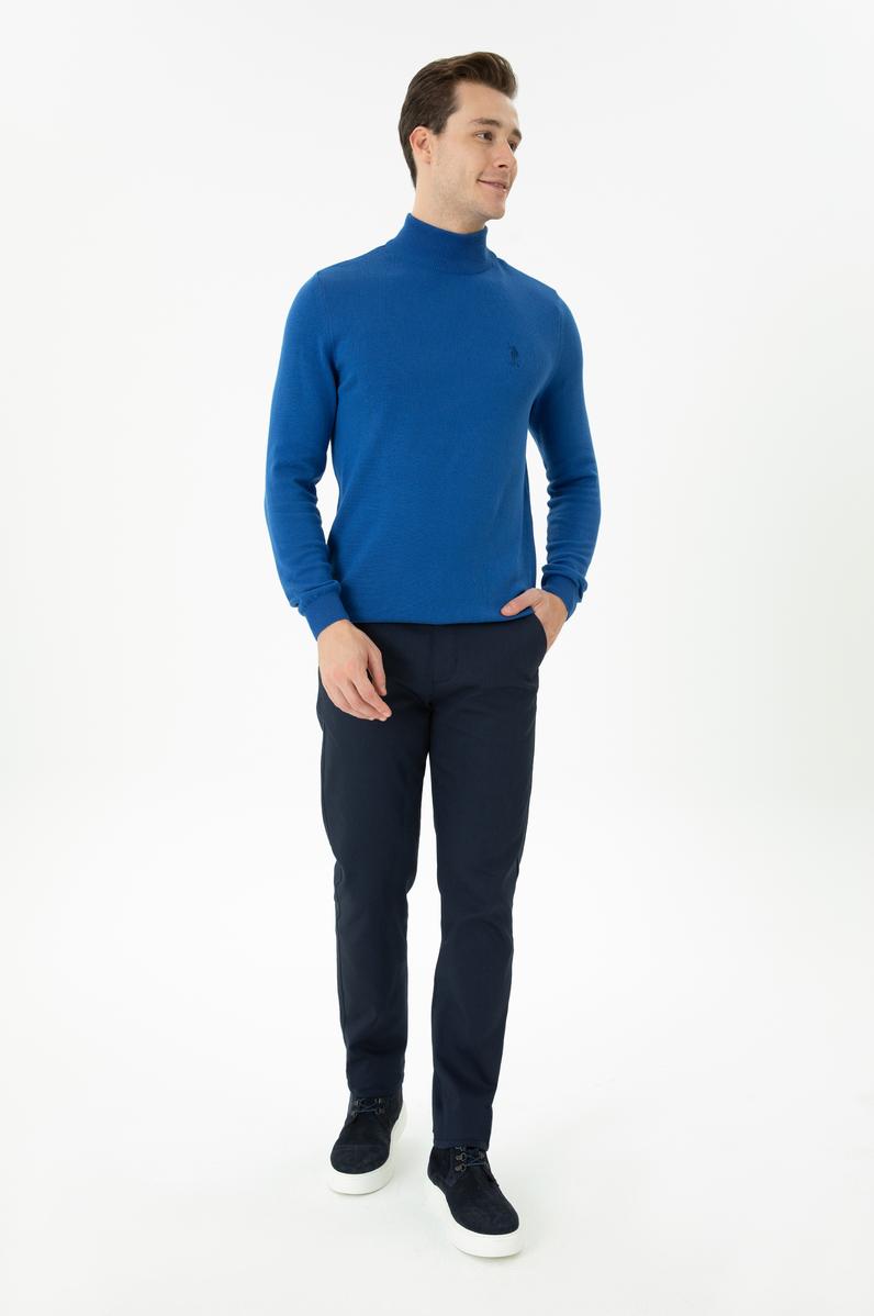 Erkek Slim Fit Lacivert Kanvas / Chino Pantolon