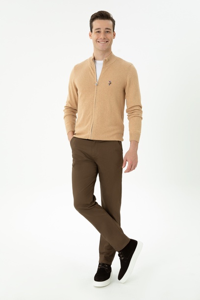 Erkek Slim Fit Coconut Kanvas Pantolon