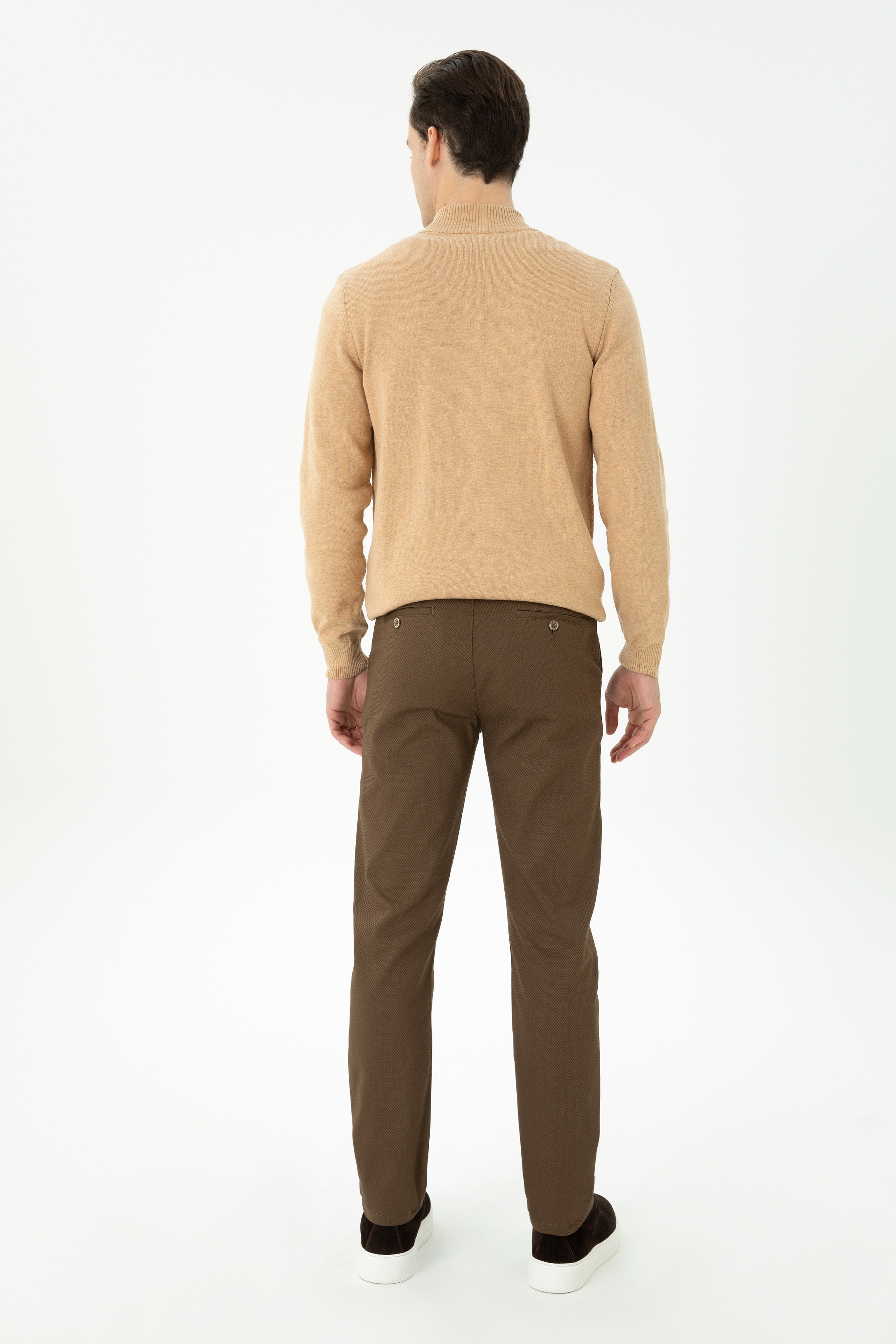 Erkek Slim Fit Coconut Kanvas Pantolon