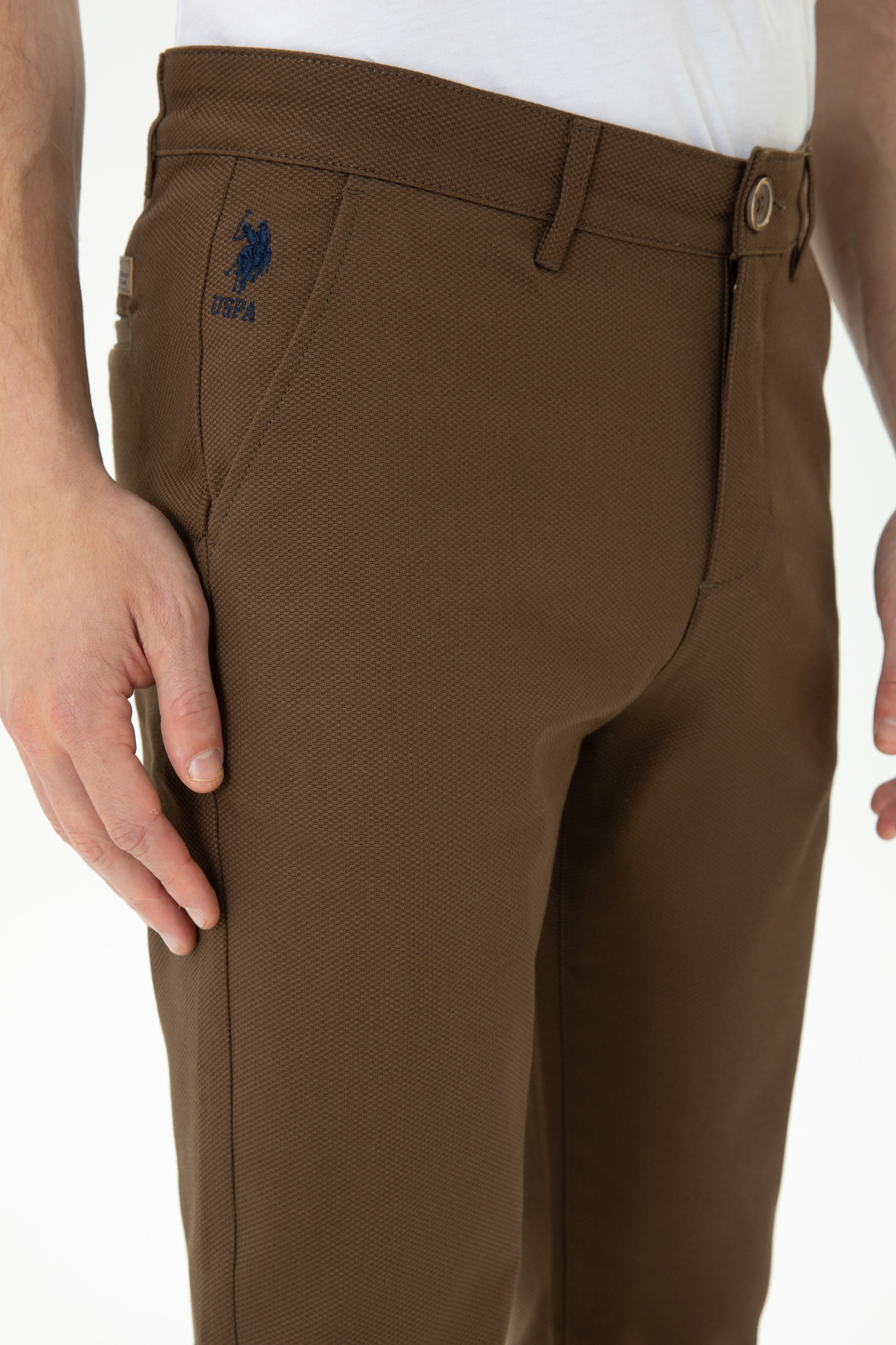 Erkek Slim Fit Coconut Kanvas Pantolon
