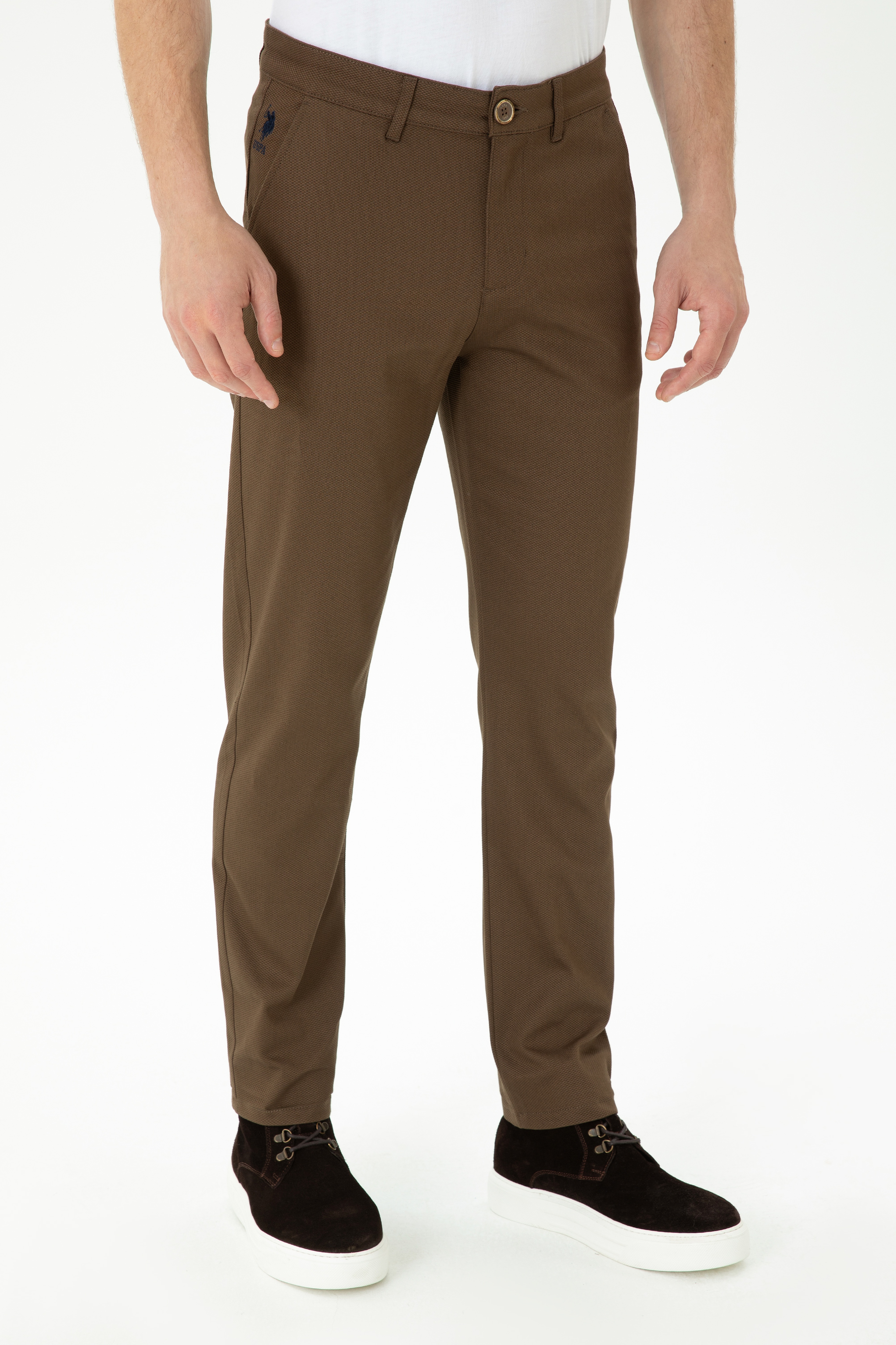 Erkek Slim Fit Coconut Kanvas Pantolon