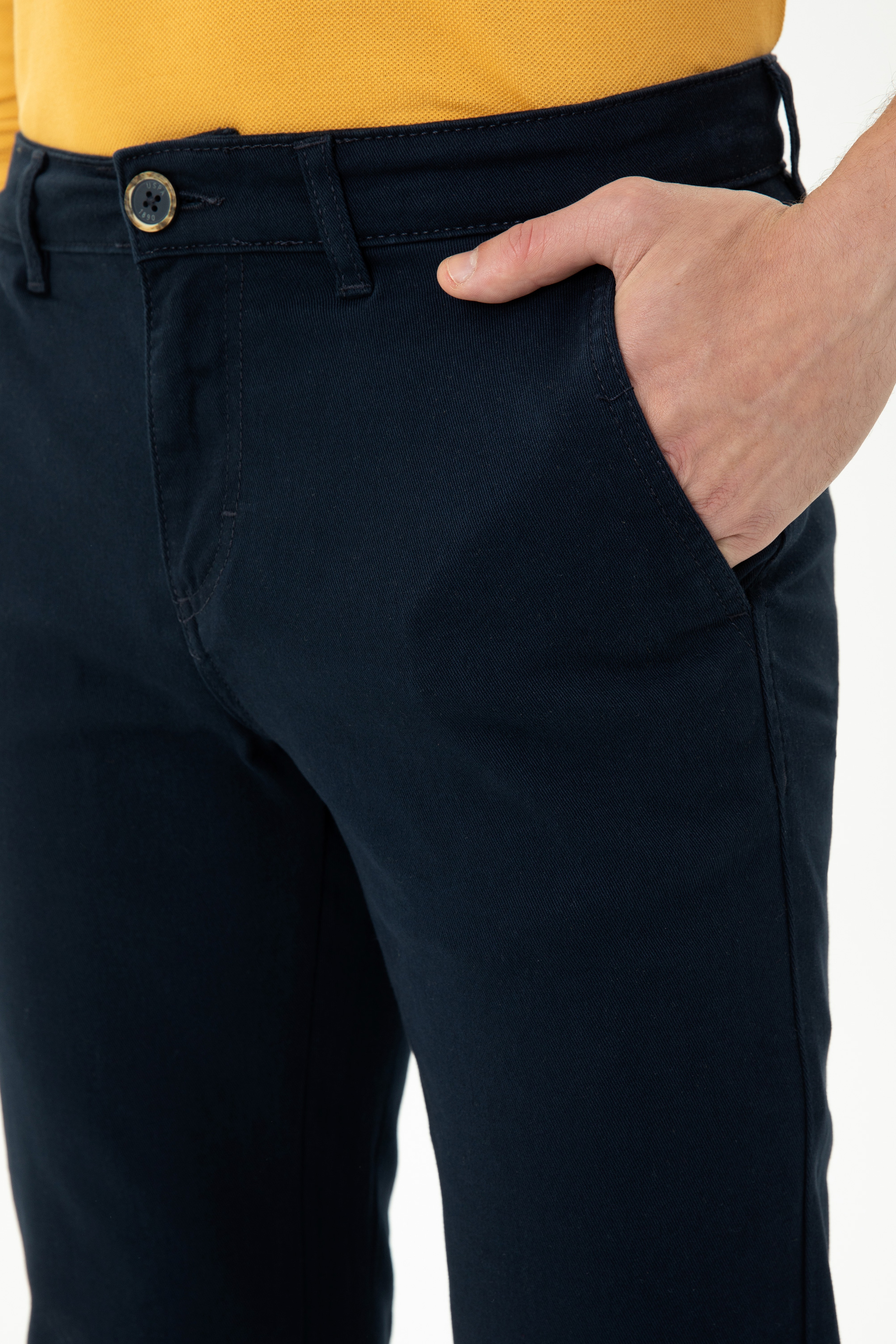 Erkek Slim Fit Lacivert Kanvas Pantolon - Image 6