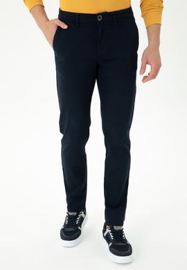 Erkek Slim Fit Lacivert Kanvas Pantolon - 50271467162