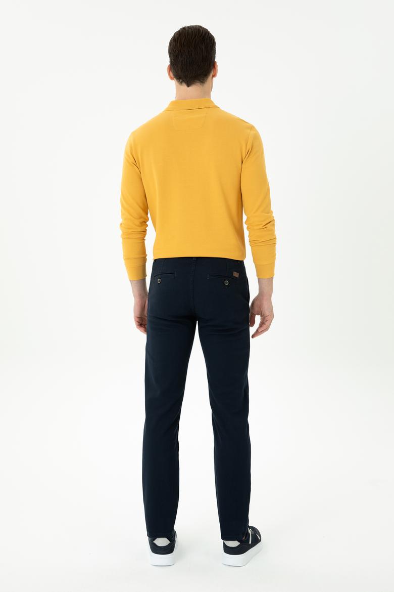 Erkek Slim Fit Lacivert Kanvas Pantolon - 50271467162