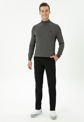 Erkek Slim Fit Siyah Kanvas Pantolon - 50271467274