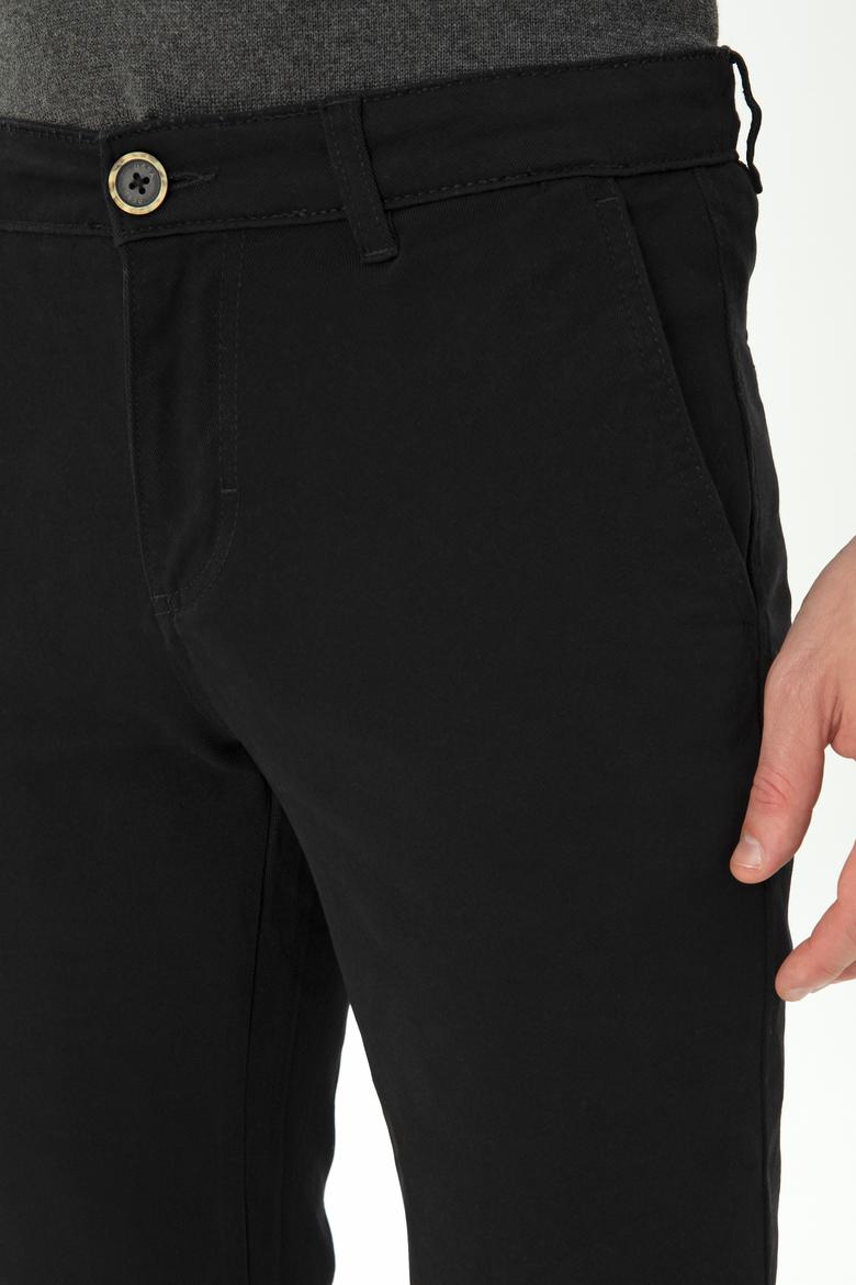 Erkek Slim Fit Siyah Kanvas Pantolon - 50271467274