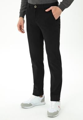 Erkek Slim Fit Siyah Kanvas Pantolon - 50271467274