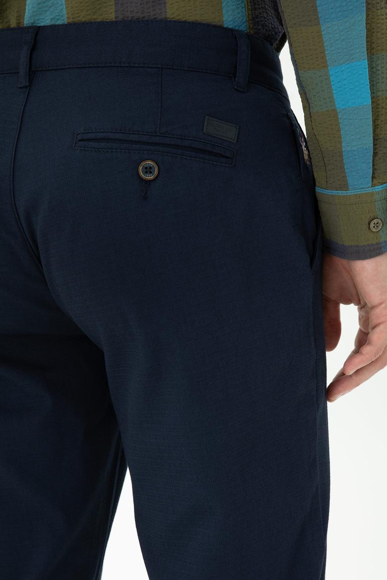 Erkek Regular Fit Lacivert Kanvas / Chino Pantolon - 50271478249