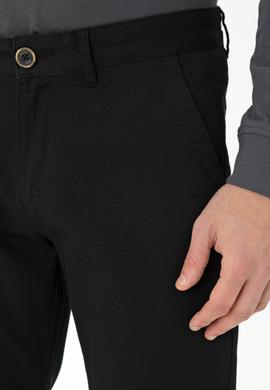 Erkek Regular Fit Siyah Kanvas Pantolon - 50271478338