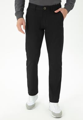 Erkek Regular Fit Siyah Kanvas Pantolon - 50271478338