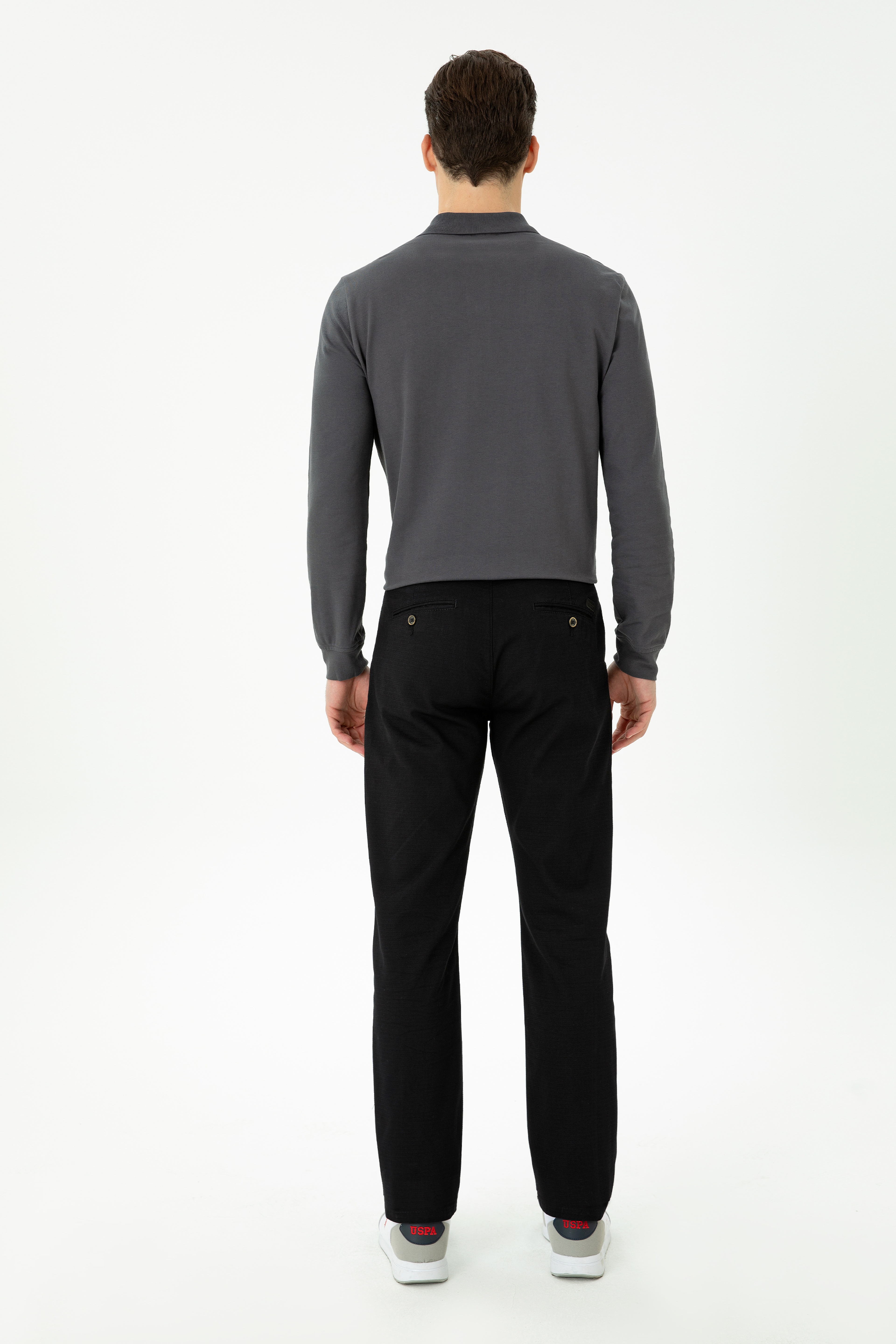 Erkek Regular Fit Siyah Kanvas Pantolon