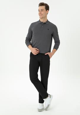 Erkek Regular Fit Siyah Kanvas Pantolon - 50271478338