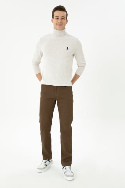 Erkek Regular Fit Coconut Kanvas / Chino Pantolon