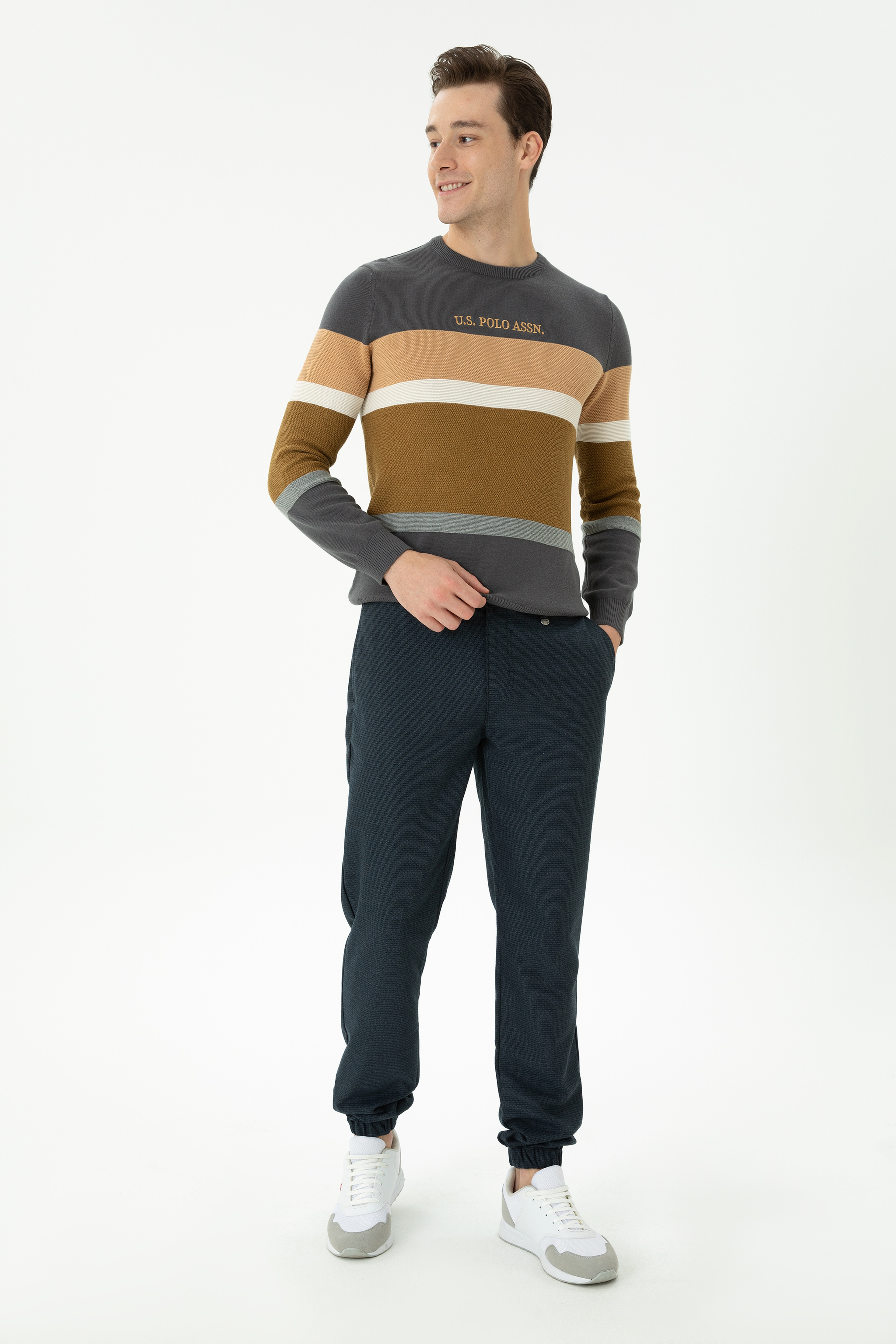 Erkek Jogger Fit Lacivert Kanvas Pantolon - Image 3