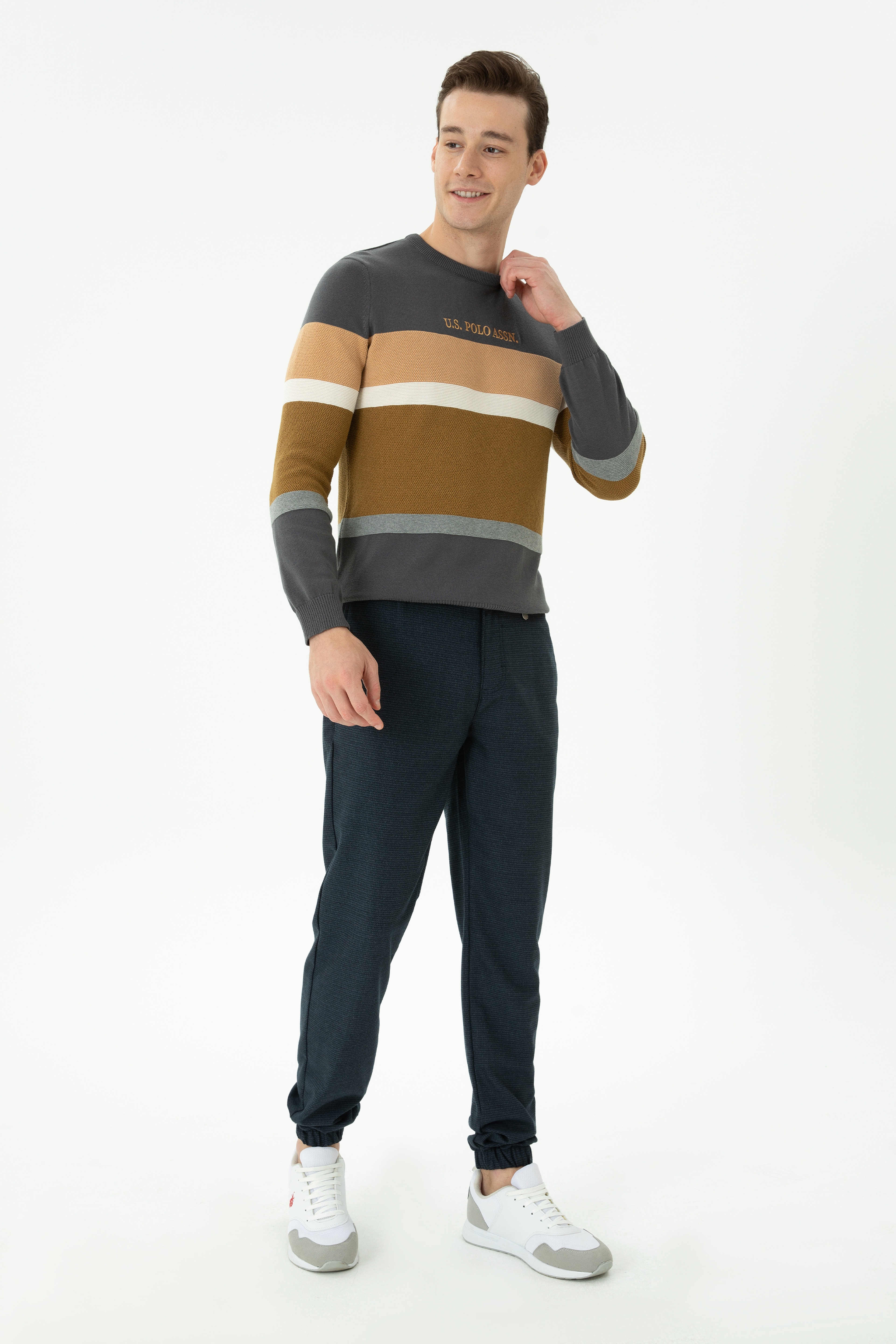 Erkek Jogger Fit Lacivert Kanvas Pantolon - Image 1