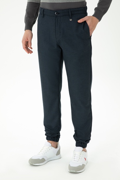 Erkek Jogger Fit Lacivert Kanvas Pantolon