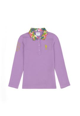 Kız Çocuk Lila Polo Yaka Basic Sweatshirt - 50272633003