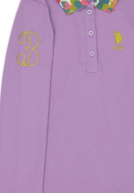 Kız Çocuk Lila Polo Yaka Basic Sweatshirt - 50272633003