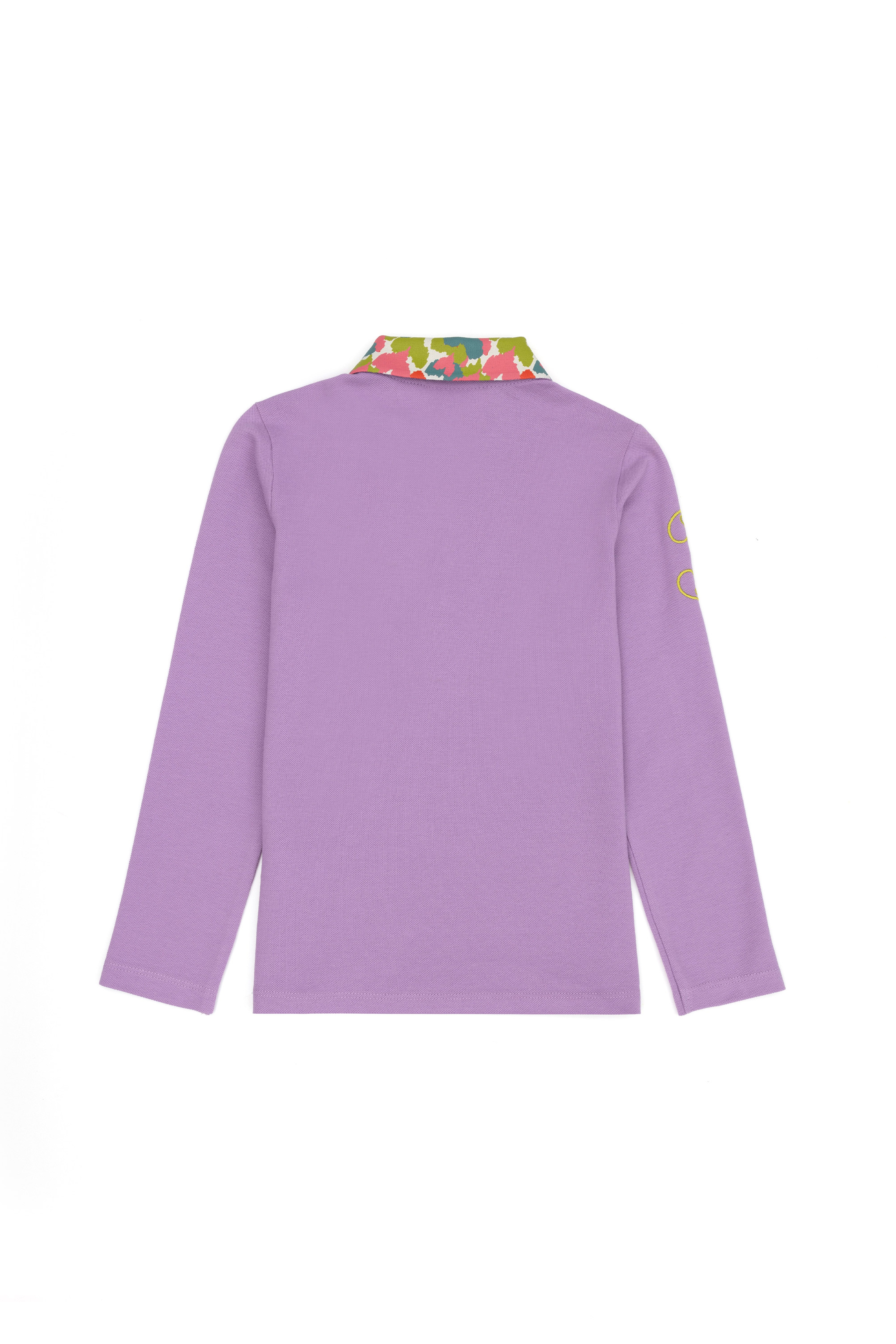 Kız Çocuk Lila Polo Yaka Basic Sweatshirt - Image 2