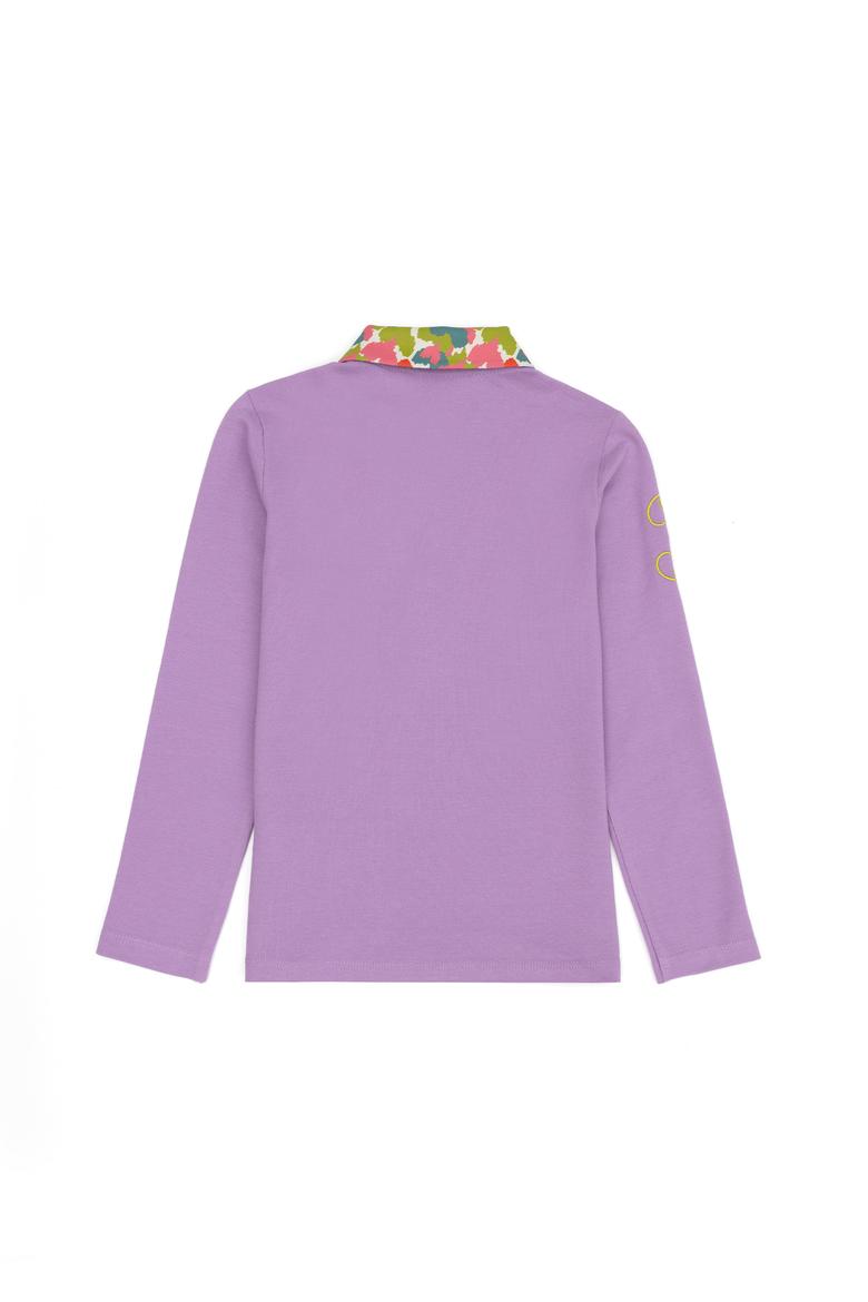 Kız Çocuk Lila Polo Yaka Basic Sweatshirt - 50272633003