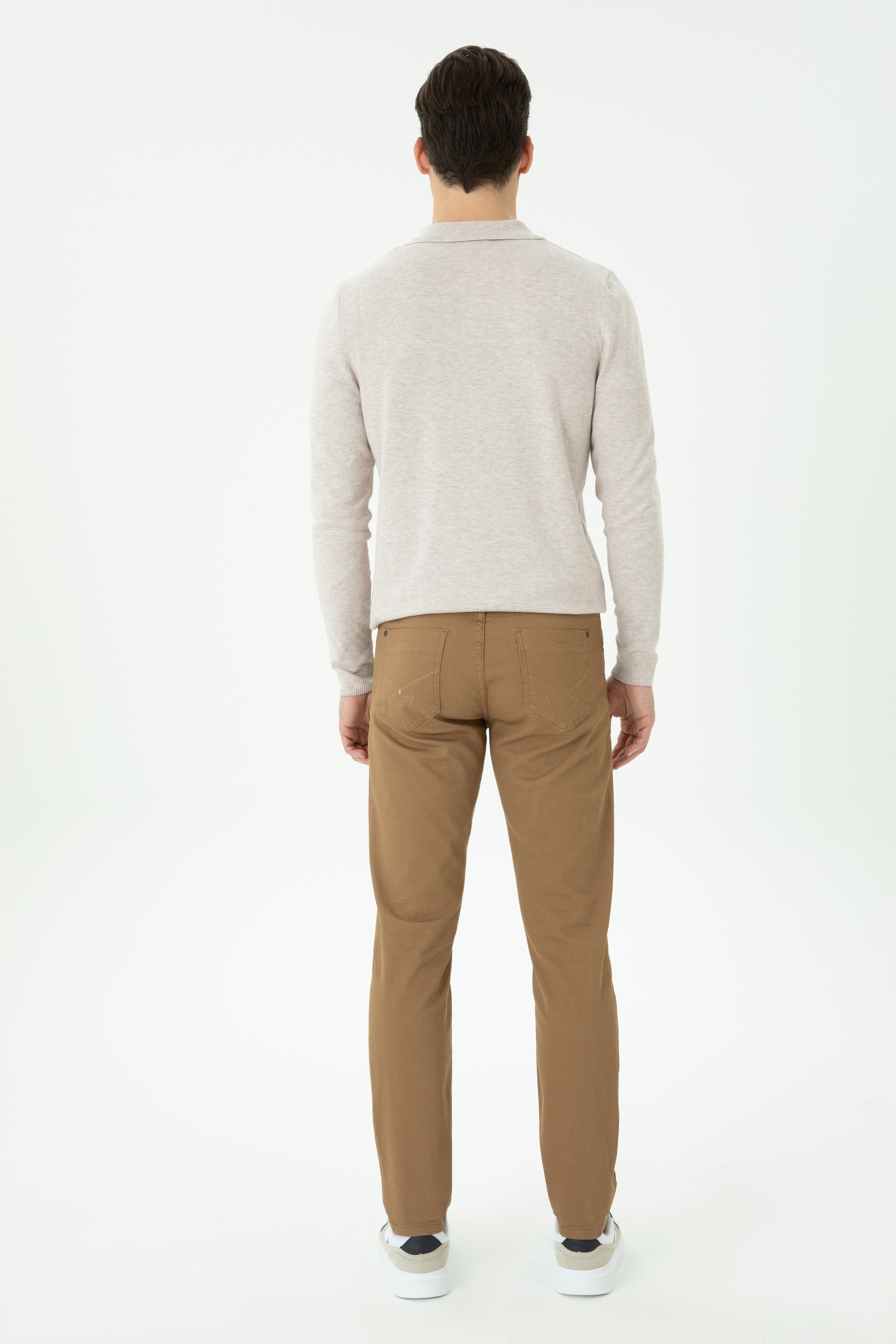 Erkek Slim Fit Camel Kanvas / Chino Pantolon - Image 4