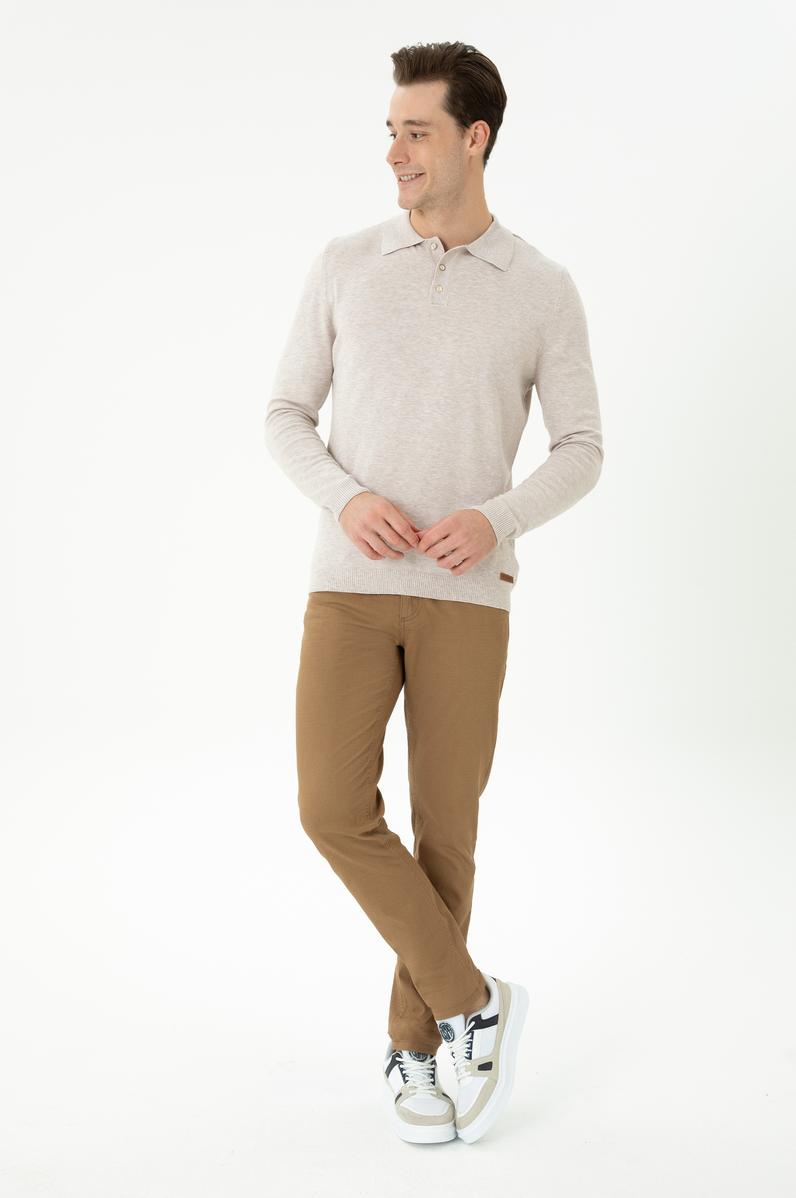Erkek Camel Kanvas / Chino Pantolon