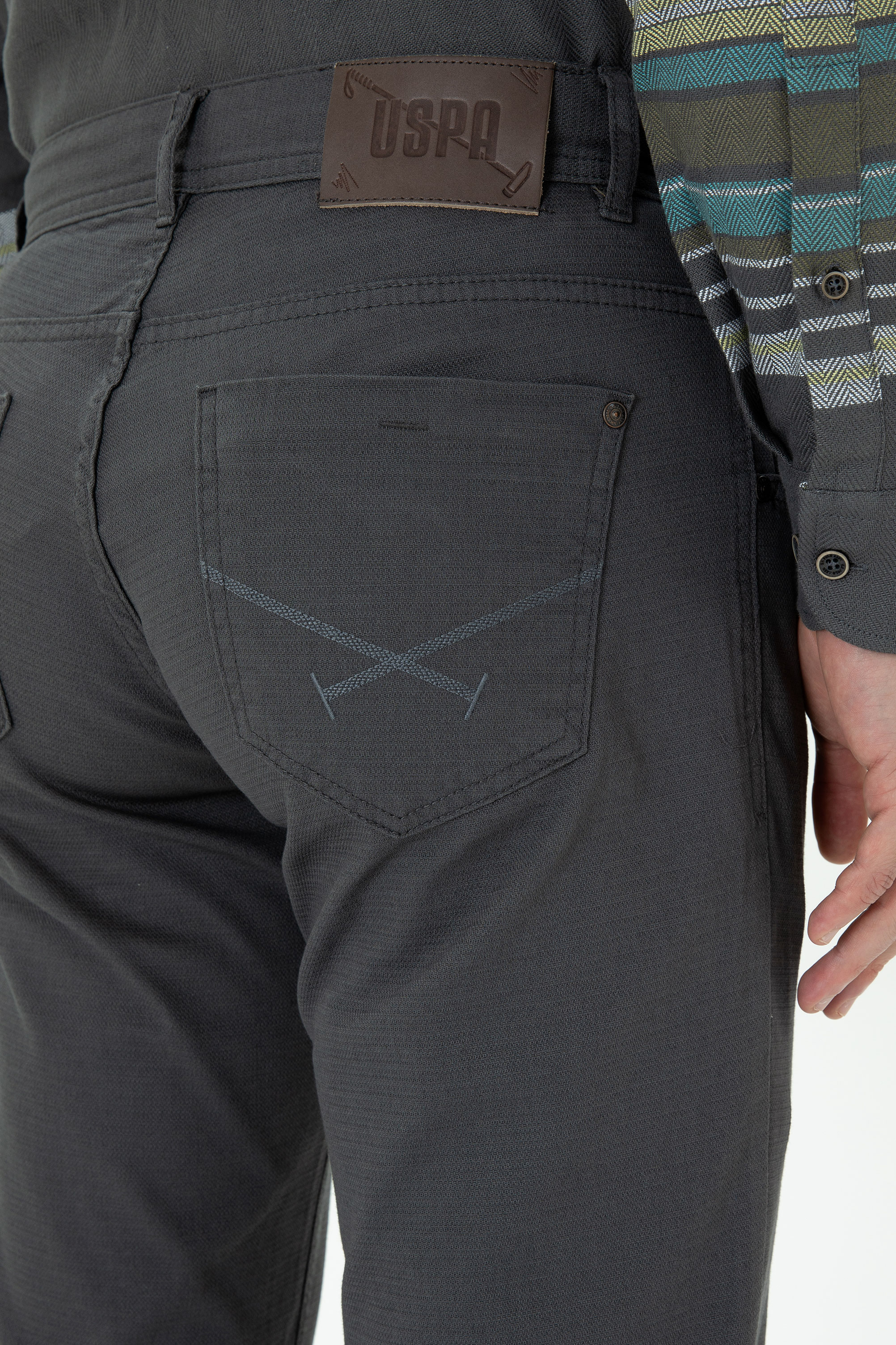 Erkek Slim Fit Antrasit Kanvas Pantolon