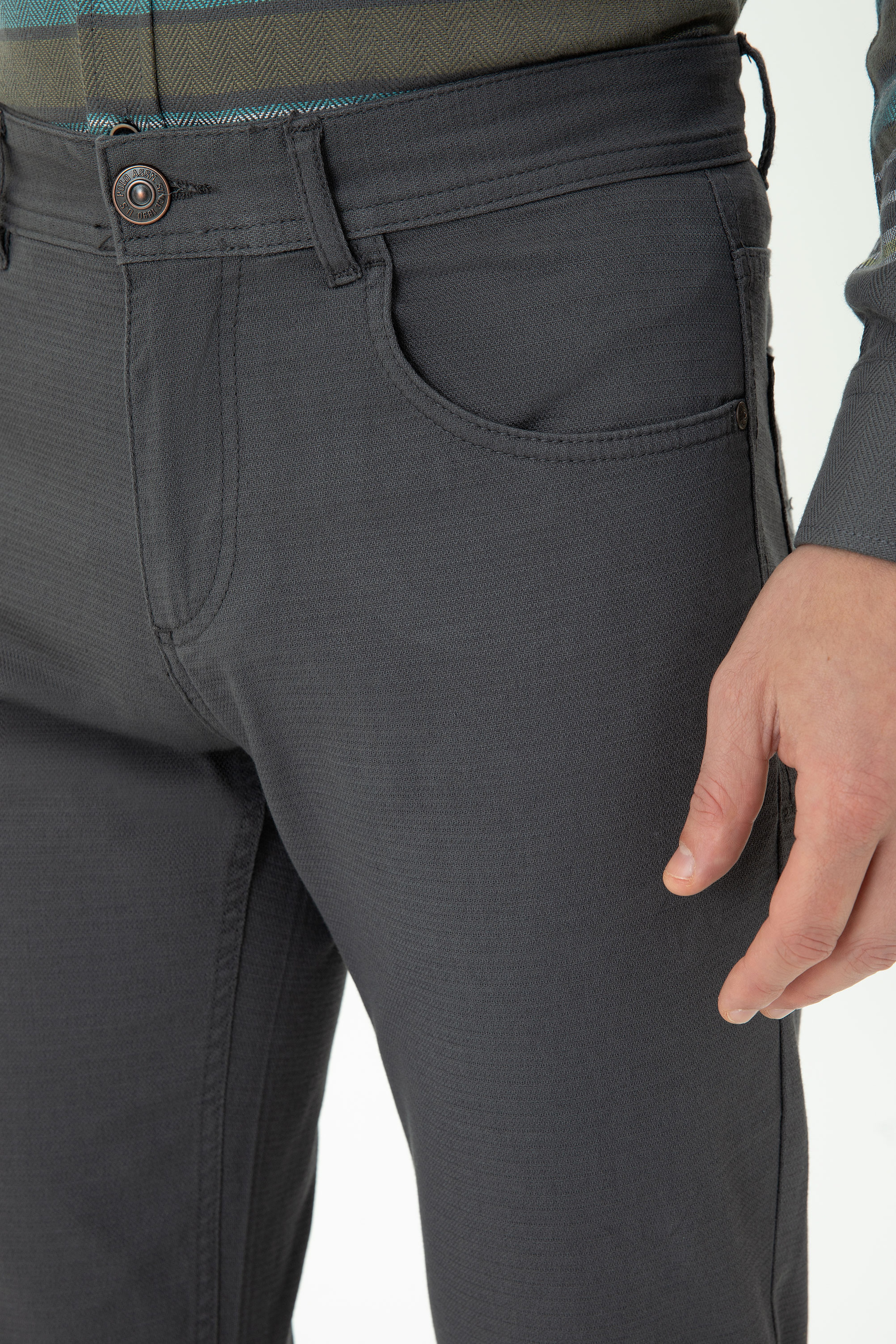 Erkek Slim Fit Antrasit Kanvas Pantolon - Image 6