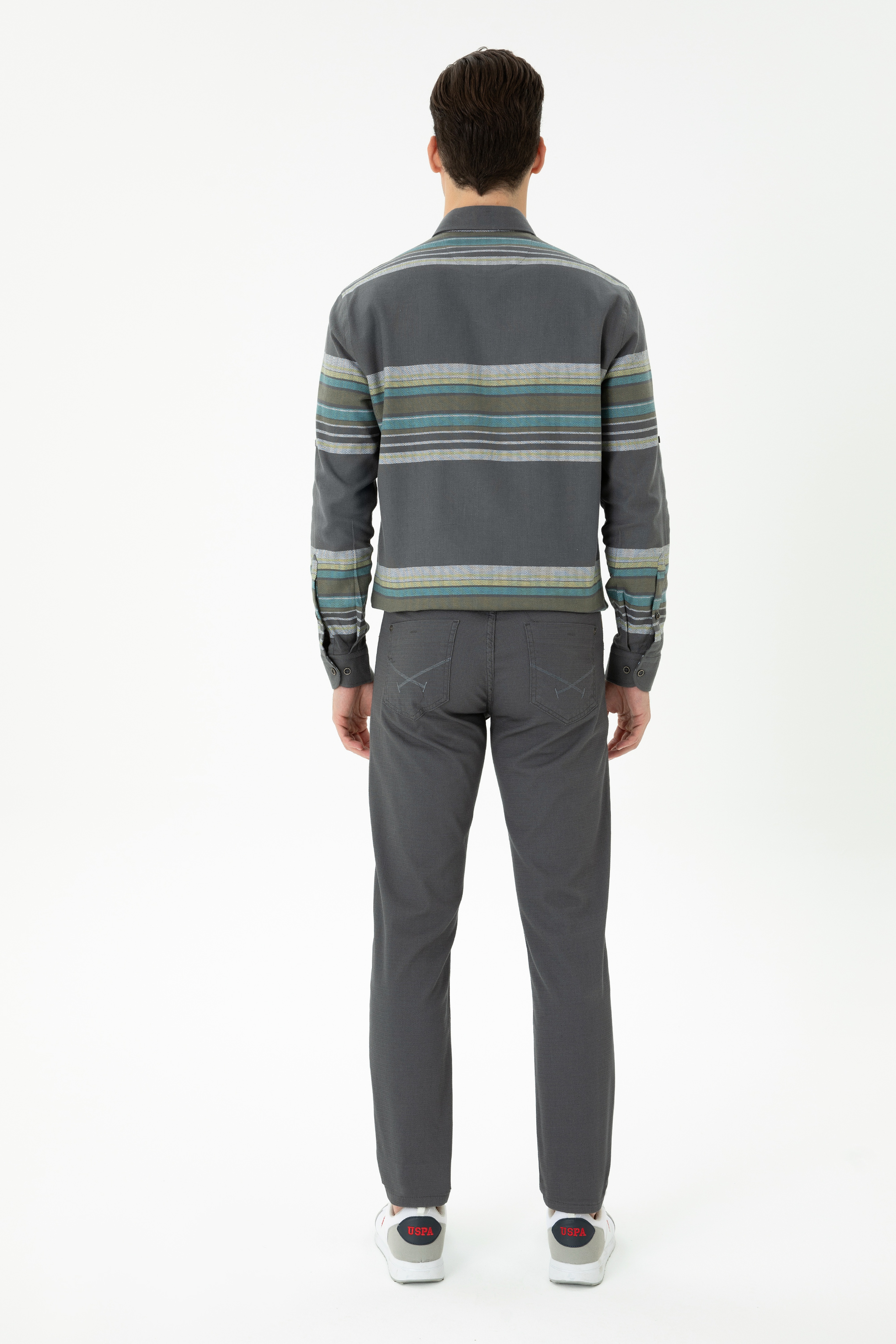 Erkek Slim Fit Antrasit Kanvas Pantolon - Image 4
