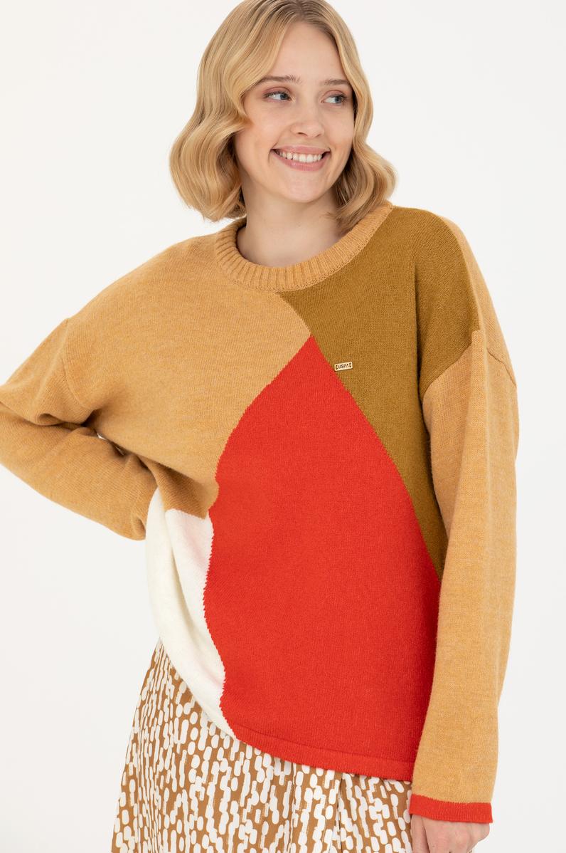 Kadın Kum Bisiklet Yaka Kazak