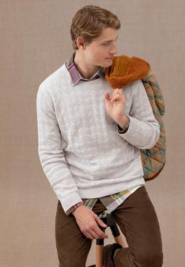 Erkek Taş Melanj Basic Kazak - 50268940020