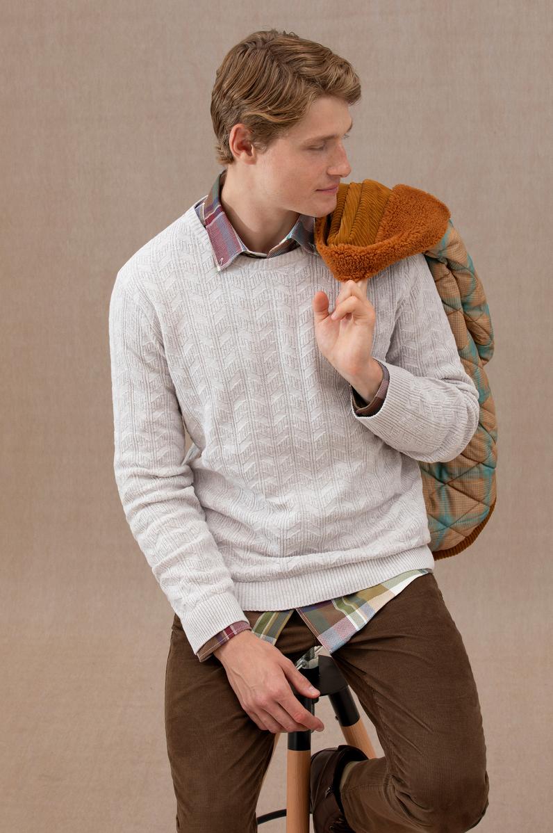 Erkek Taş Melanj Basic Kazak