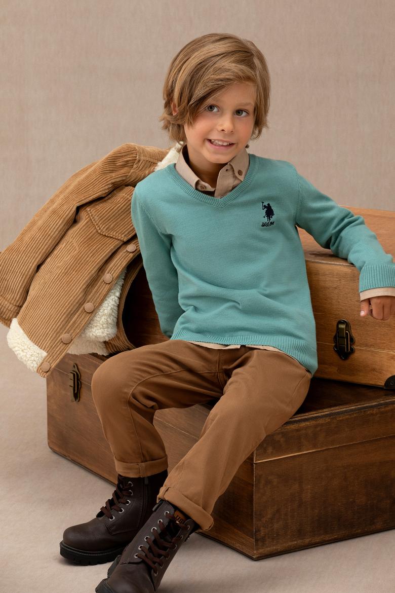 Erkek Çocuk Camel Kanvas Pantolon