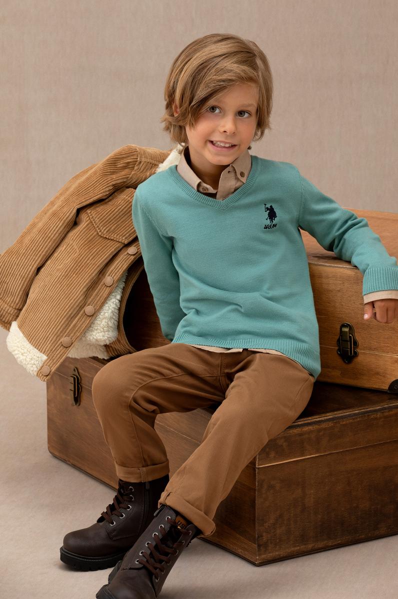 Erkek Çocuk Camel Kanvas Pantolon