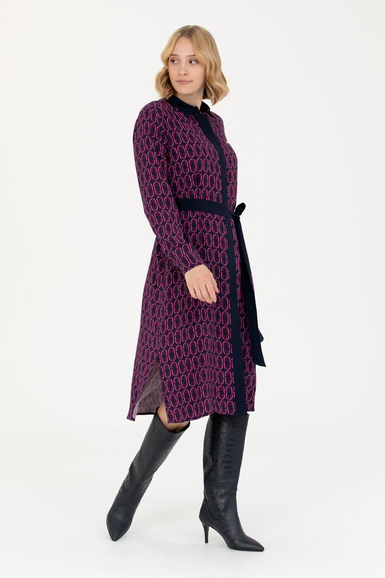 Kadın Lacivert Dokuma Elbise - 50271172003