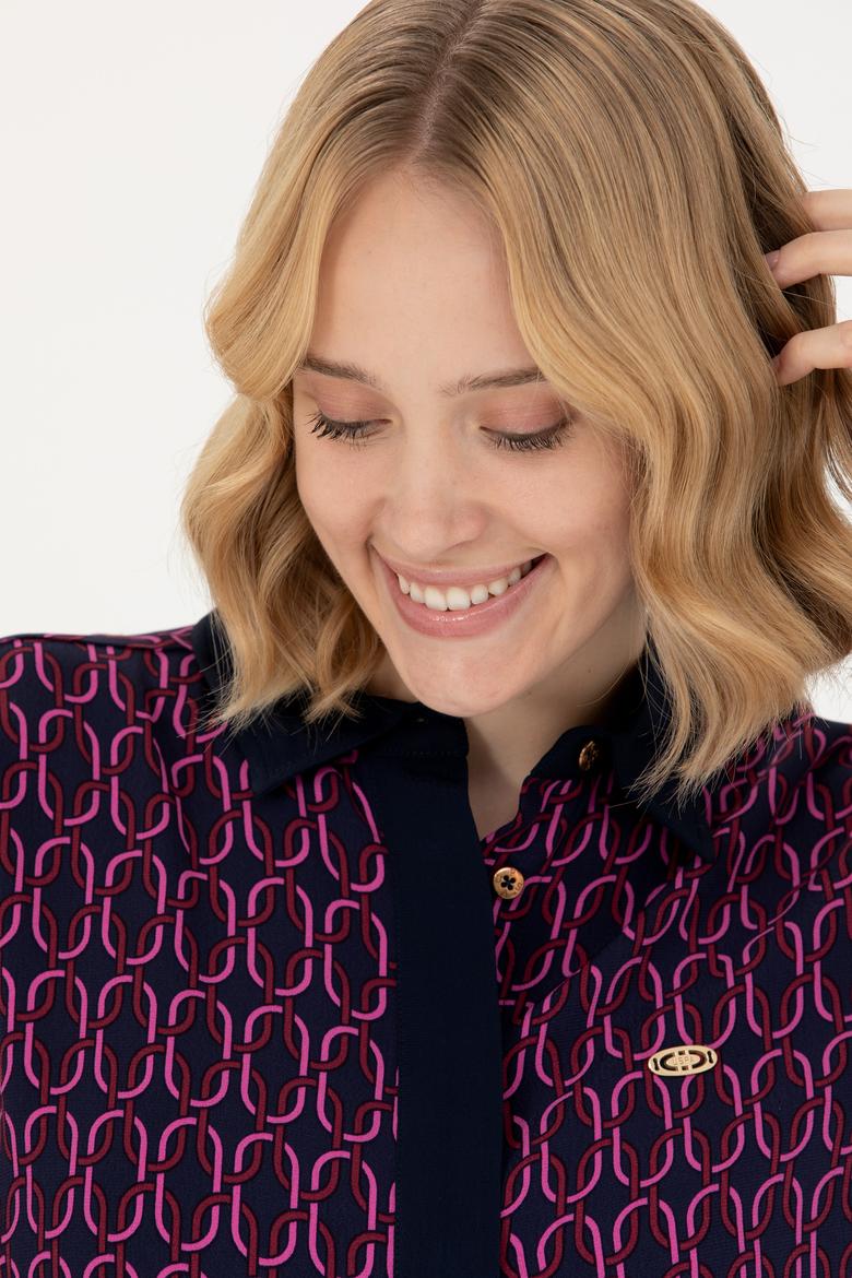 Kadın Lacivert Dokuma Elbise - 50271172003