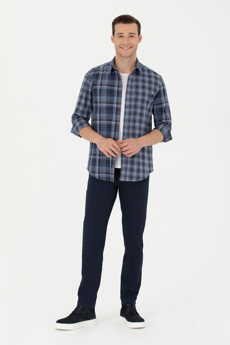 Erkek Lacivert Kanvas Pantolon - 50275982011