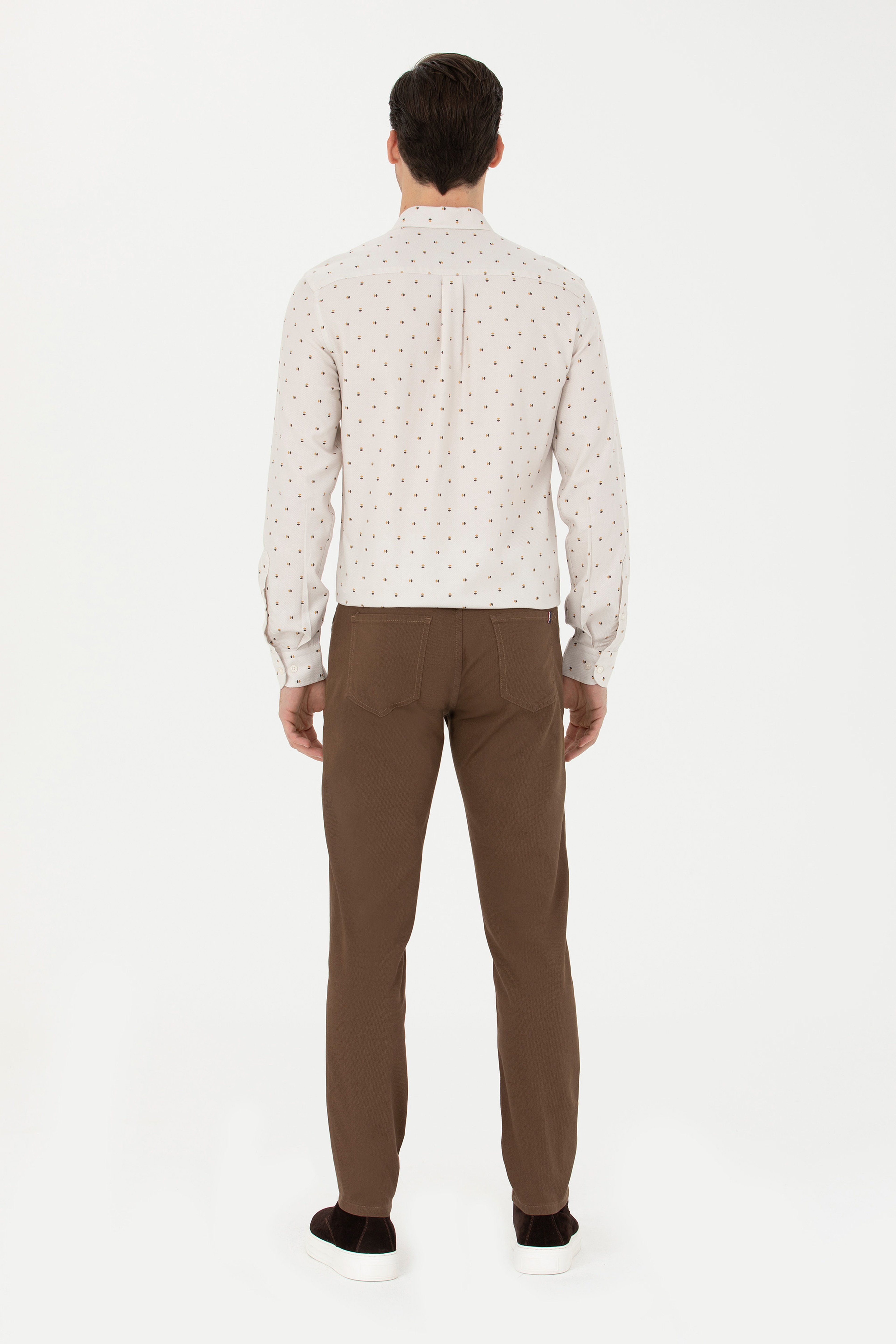 Erkek Slim Fit Coconut Kanvas Pantolon - Image 4