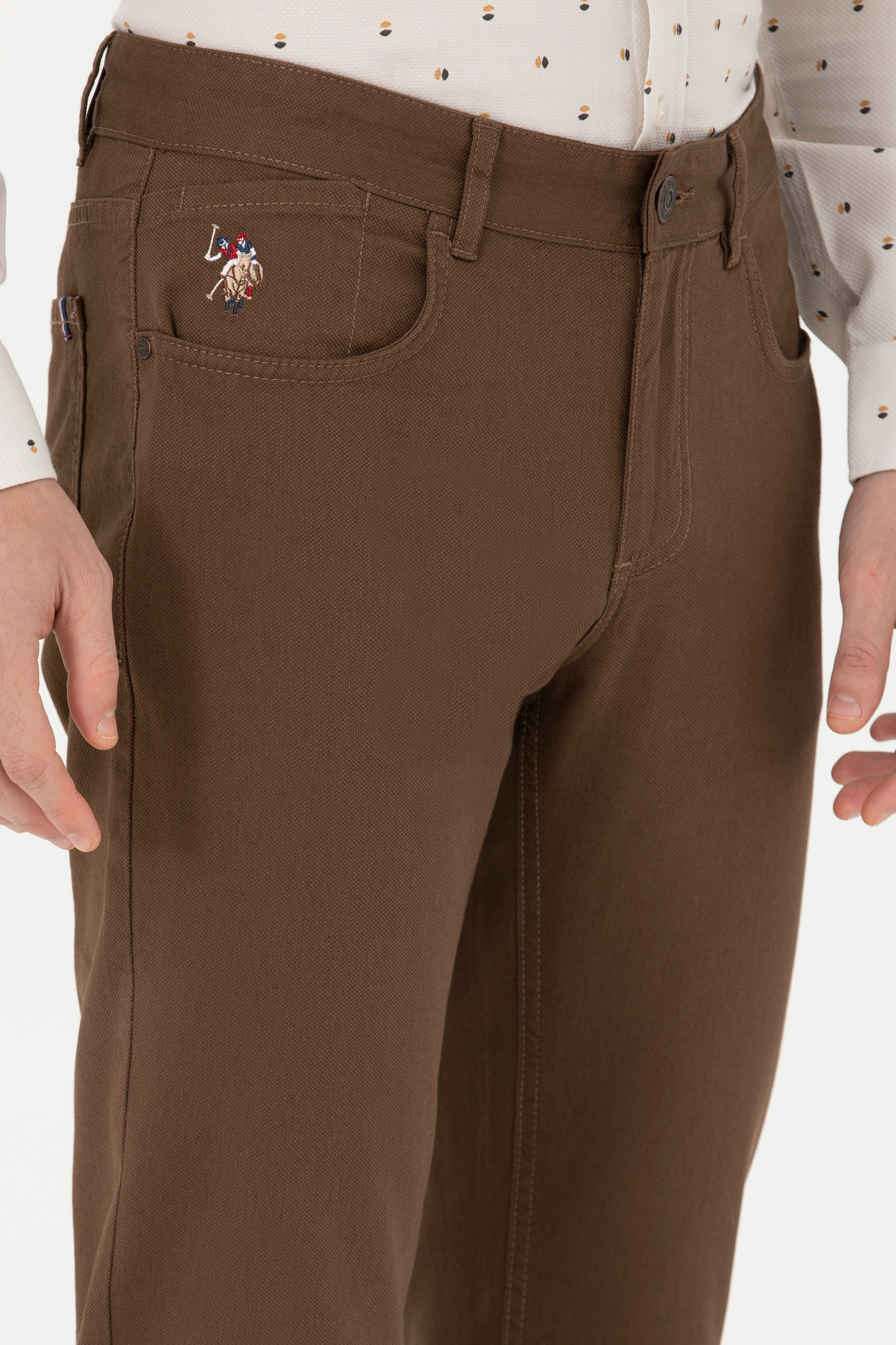 Erkek Slim Fit Coconut Kanvas Pantolon