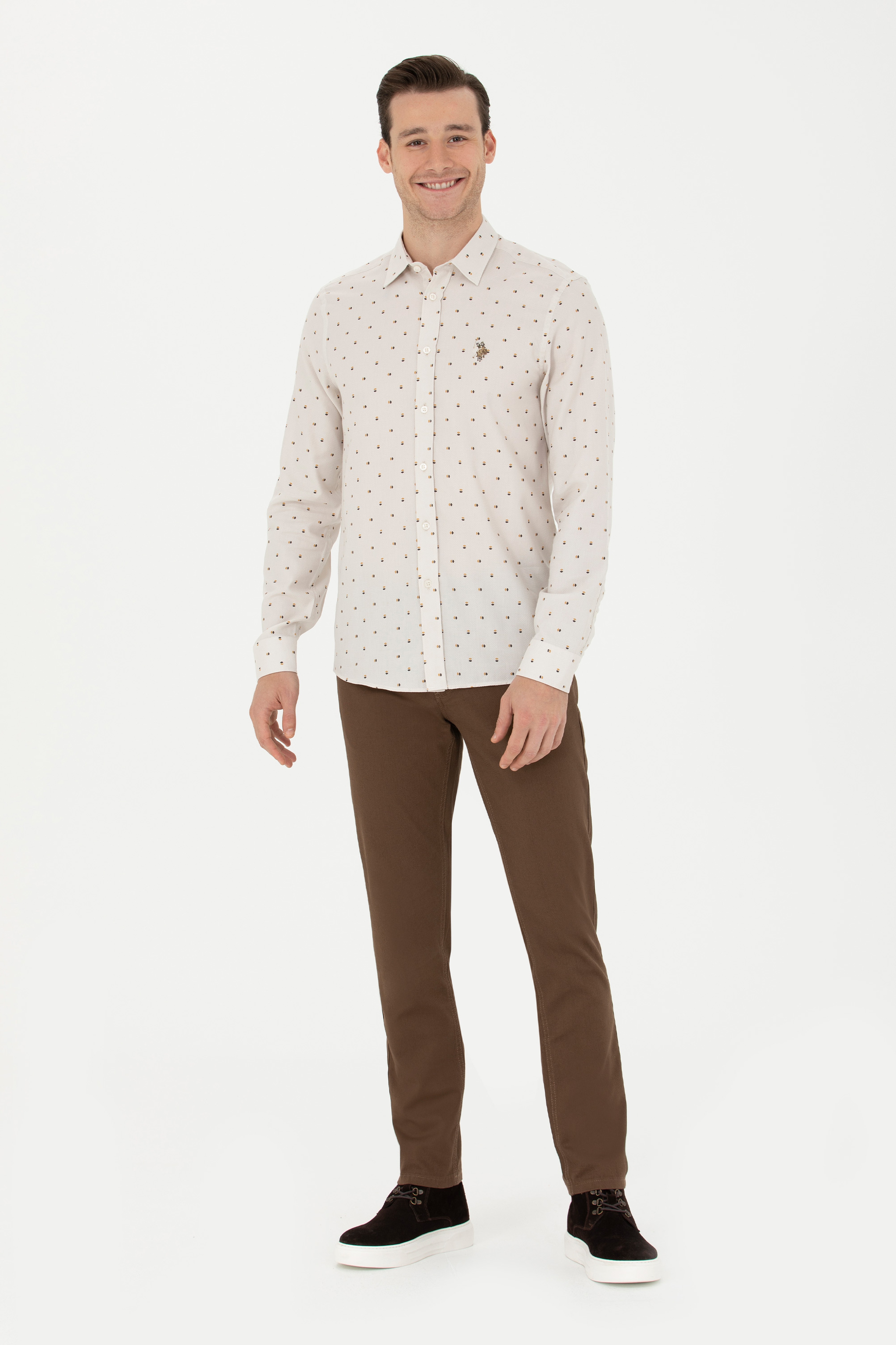 Erkek Slim Fit Coconut Kanvas Pantolon - Image 3