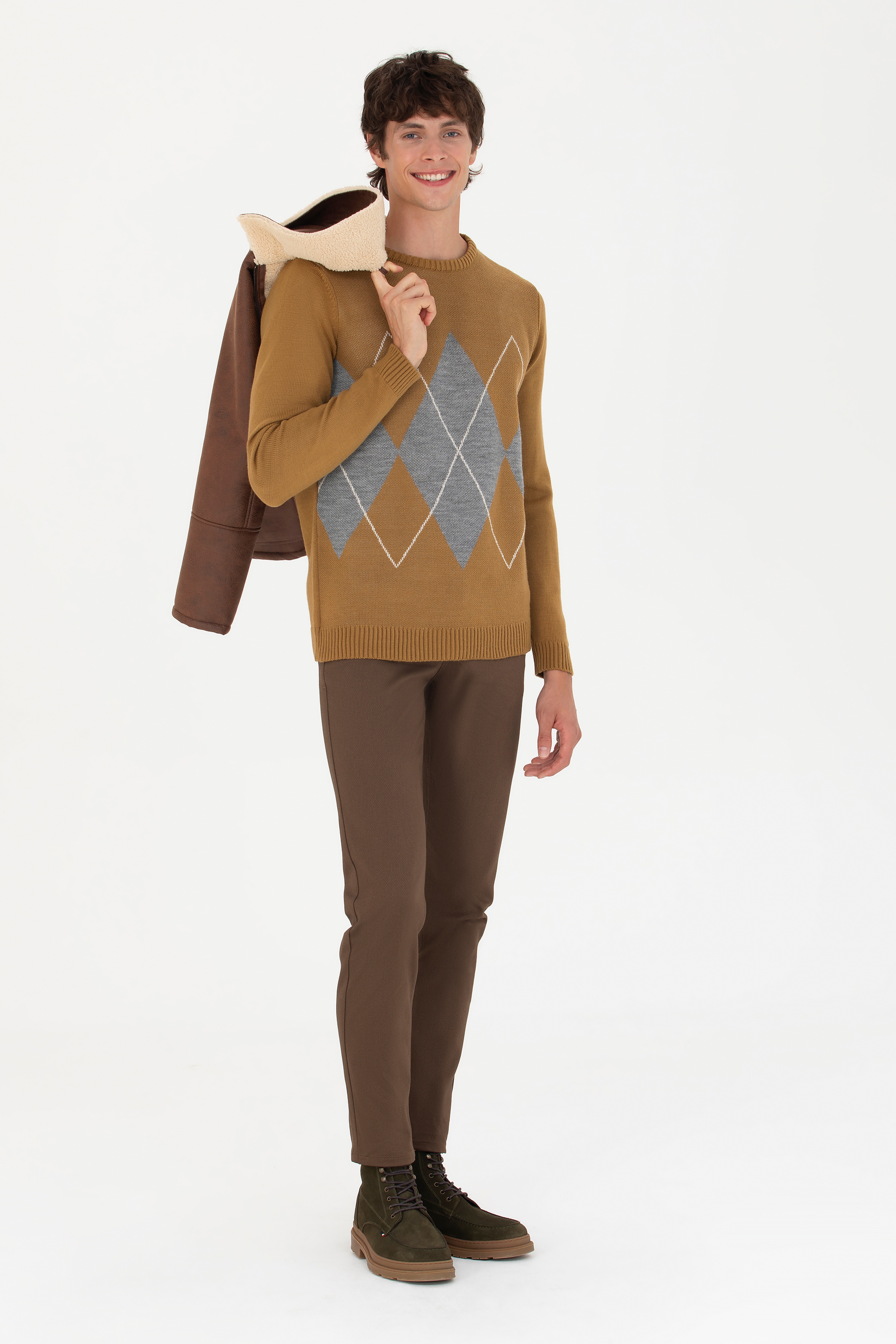 Erkek Slim Fit Coconut Kanvas / Chino Pantolon