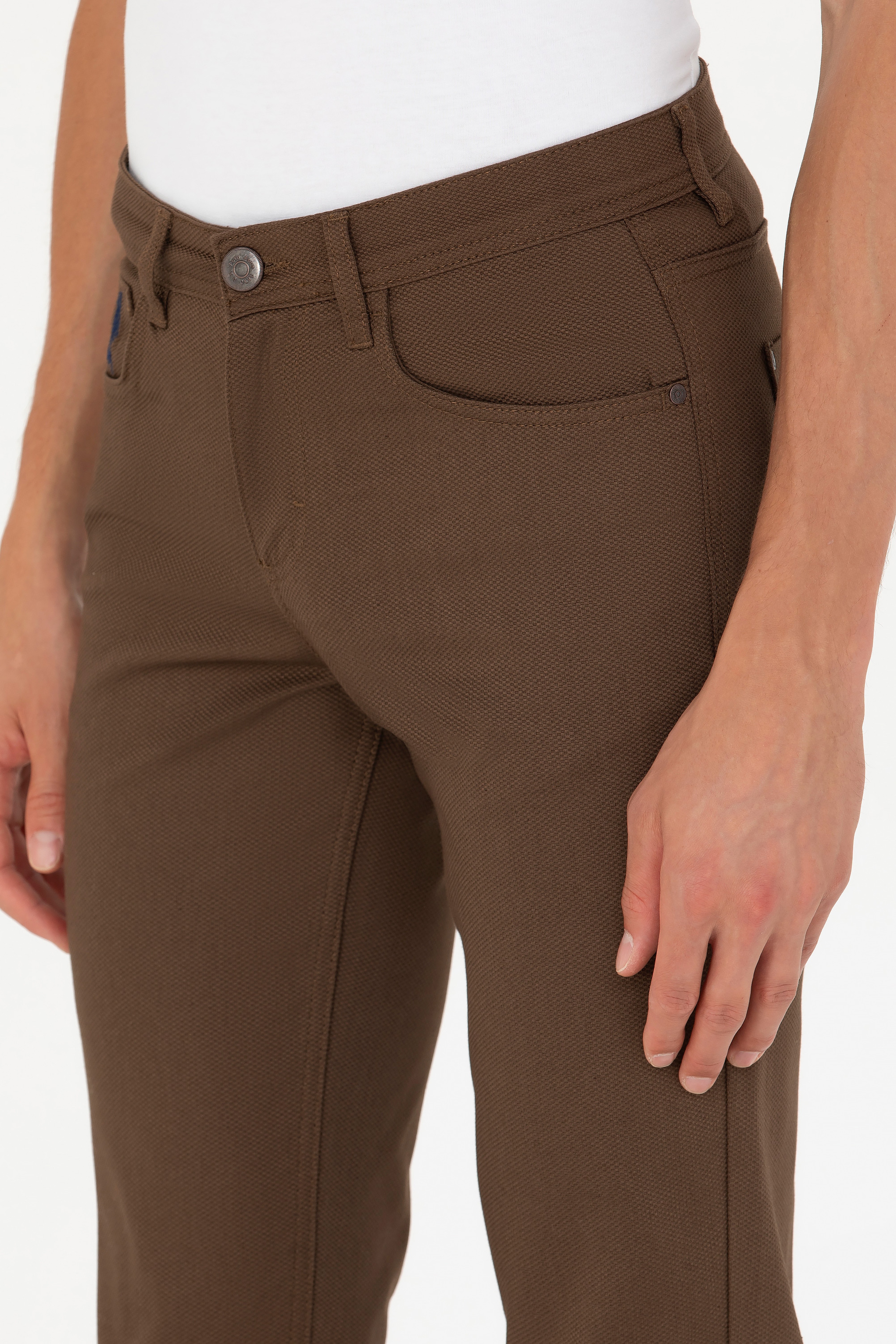 Erkek Slim Fit Coconut Kanvas / Chino Pantolon
