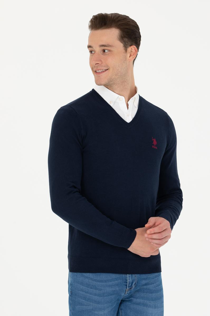 Erkek Lacivert Basic Kazak