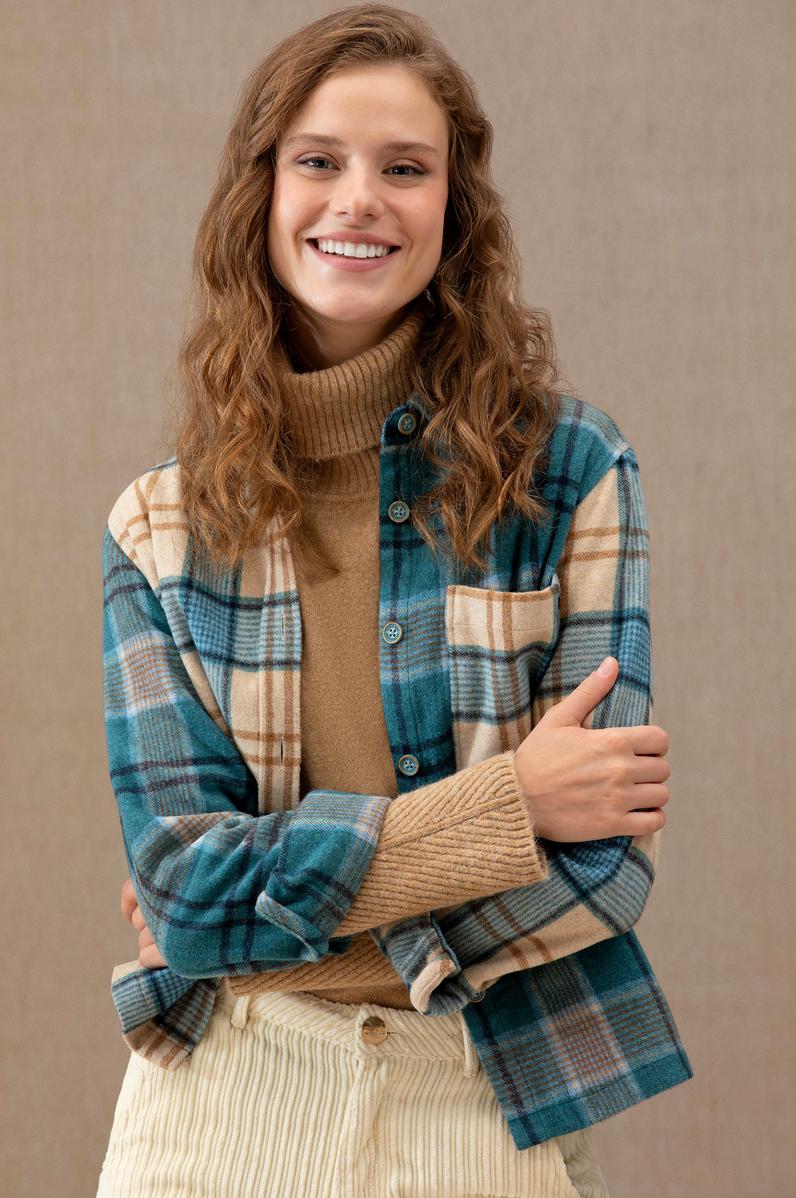 Kadın Mint Uzun Kollu Gömlek