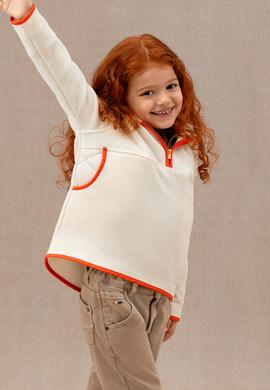 Kız Çocuk Taş Yarım Fermuarlı Polar Sweatshirt - 50272409026