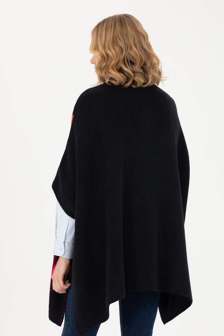 Kadın Lacivert Triko Panço - 50270458001