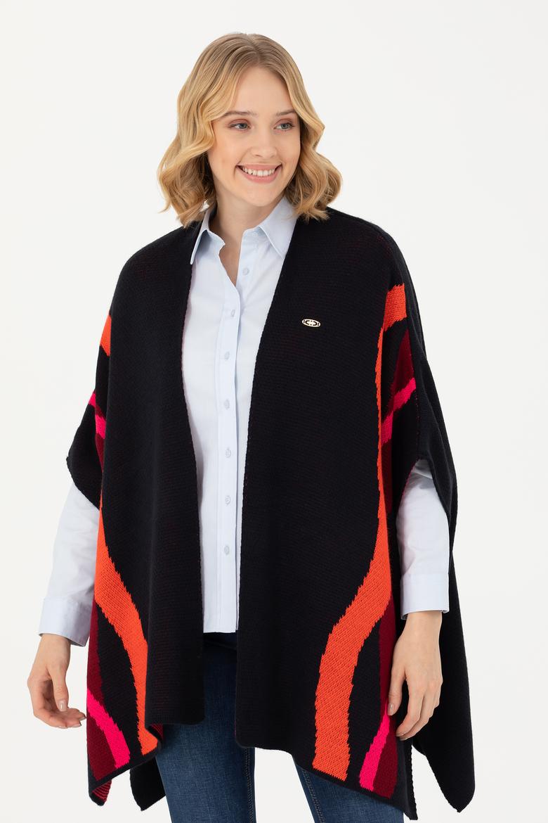 Kadın Lacivert Triko Panço - 50270458001